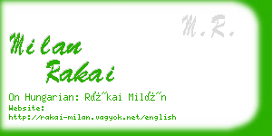 milan rakai business card